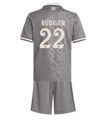 Real Madrid Antonio Rudiger #22 Tredje Kläder Barn 2024-25 Kortärmad (+ Korta byxor)